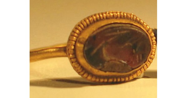 Engagement Ring Roman Gold Intaglio Genuine